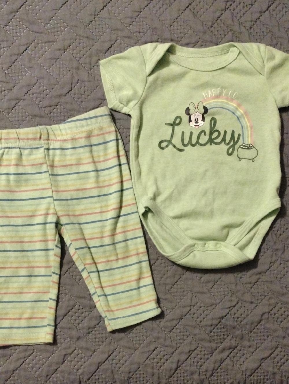 Disney Green "Lucky" Minnie Mouse Matching Set